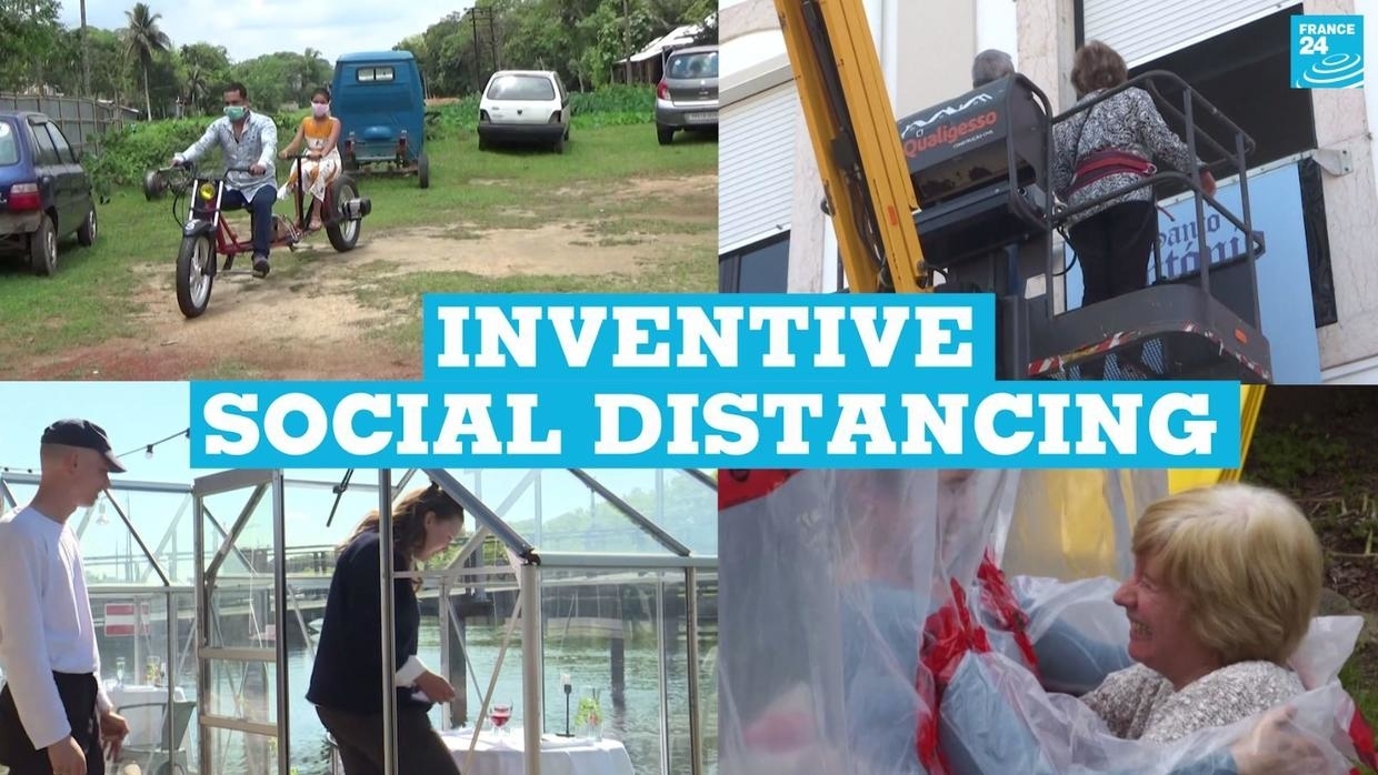 Covid-19: Inventive social distancing around the world
