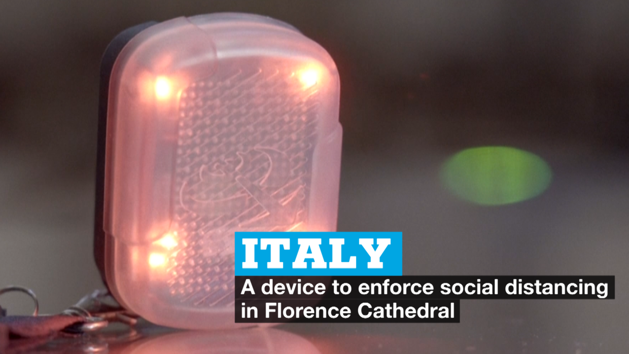 Italy: A device to enforce social distancing in Florence Cathedral
