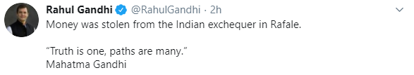 Money was stolen from Indian exchequer: Rahul Gandhi attacks Centre over Rafale deal Money was stolen from Indian exchequer: Rahul Gandhi attacks Centre over Rafale deal
