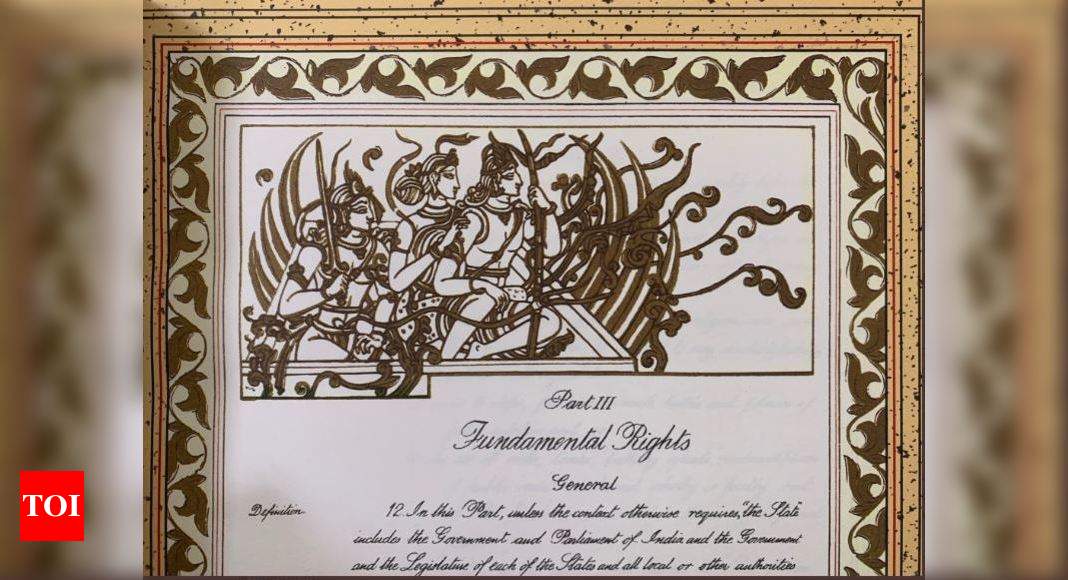 Here’s Lord Ram’s photo from original copy of Constitution